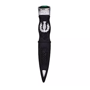 THISTLE KILT SAFETY SGIAN DUBH SILVER DUMMY PEWTER MOUNT WITH DIFFERENT STONES - Picture 1 of 2