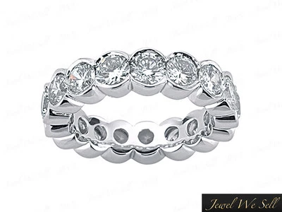1.75Ct Round Brilliant Cut Diamond Half Bezel Eternity Band Ring 14K Gold G SI1 - Image 1 of 2
