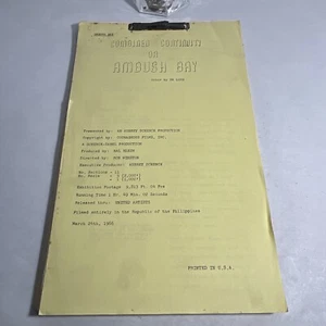 Continuità sceneggiatura film originale AMBUSH BAY 1966: - Foto 1 di 14