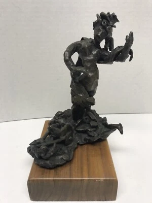Vintage Nude Women Garden Bronze Sculpture 10” Tall  Statue - Image 1 of 4