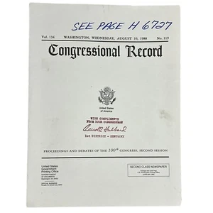 Congressional Record Vtg 1988 100th Congress Ban The Last Temptation Of Christ - Picture 1 of 2