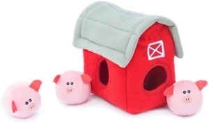 ZippyPaws Zippy Burrow Dog Toy Barn with Pig Bubble Babies, 1 Each/Medium By Zip - Picture 1 of 4