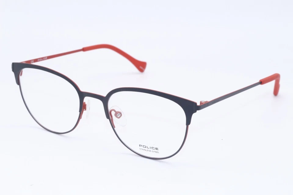 NEW POLICE SCORE 3 VPL 291 COL. 01HG BLACK ORANGE AUTHENTIC EYEGLASSES 50-18 - Image 1 of 4