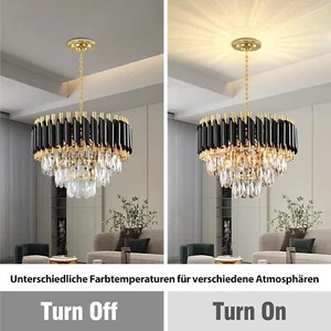 Rund Kristall Hängeleuchte,Modern Kronleuchter Kristall Leuchte,für Wohnzimmer - Bild 1 von 8