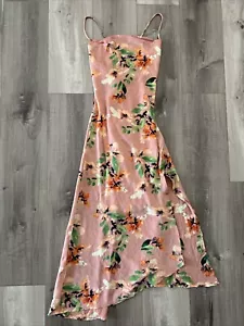 Women’s ASTR The Label Gaia Dress Pink Chiffon Floral Long Flowy Sun Wedding S - Picture 1 of 13