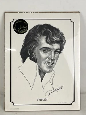 猫王普雷斯利印花帆布 13X10 理查德·阿克特尔签名艺术 1977 年图片记住 — 第 1/4 张图片