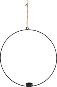 Anillo de metal "Lindsey" para vela de té para colgar, negro, Ø 35 cm - Imagen 1 de 1