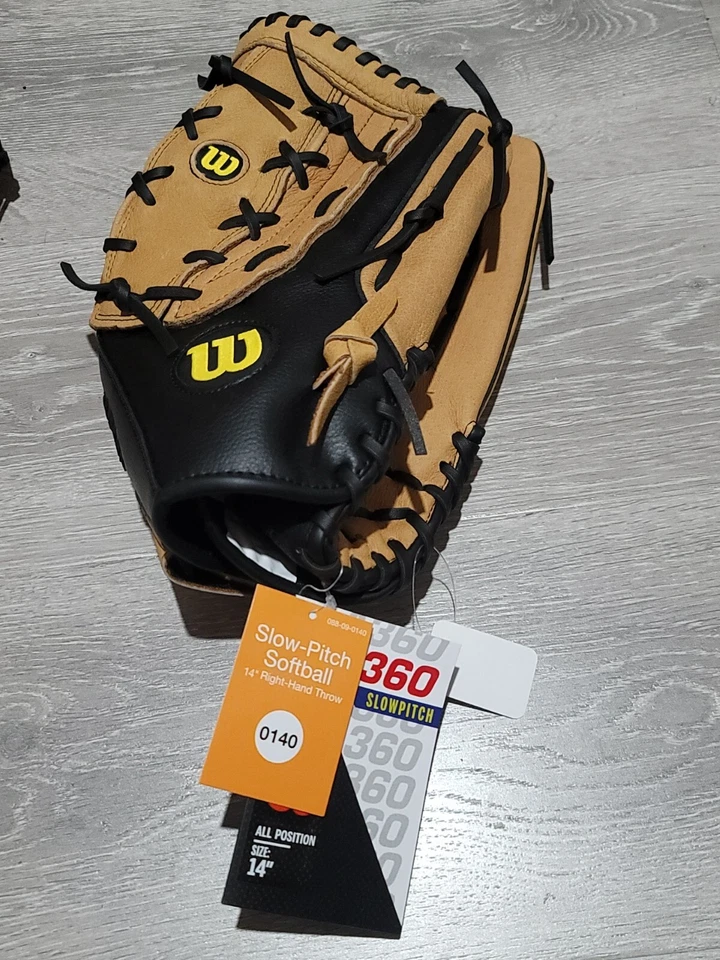Wilson A360 Genuine Leather Softball Glove RHT 13" Over Sized Pocket Ao360 Es13