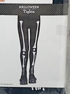 Girls Medium 7/8 Skeleton Tights for Halloween Costume, Goth, Cosplay, Unopened - Picture 1 of 5