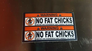 No Fat Chicks Auto Aufkleber Tuning Shocker OEM JDM DUB Sticker klein 53mm  - Bild 1 von 4