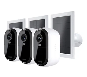 Arlo Essential Outdoor 2K Camera (2nd Gen.) 3-pack with 3 Solar Panels - NEW - Picture 1 of 2