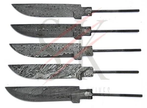 5 Damaststahl leere Klingen Messerherstellung Menge 5 handgefertigt Rattenschwanz BBL-236 - Bild 1 von 7