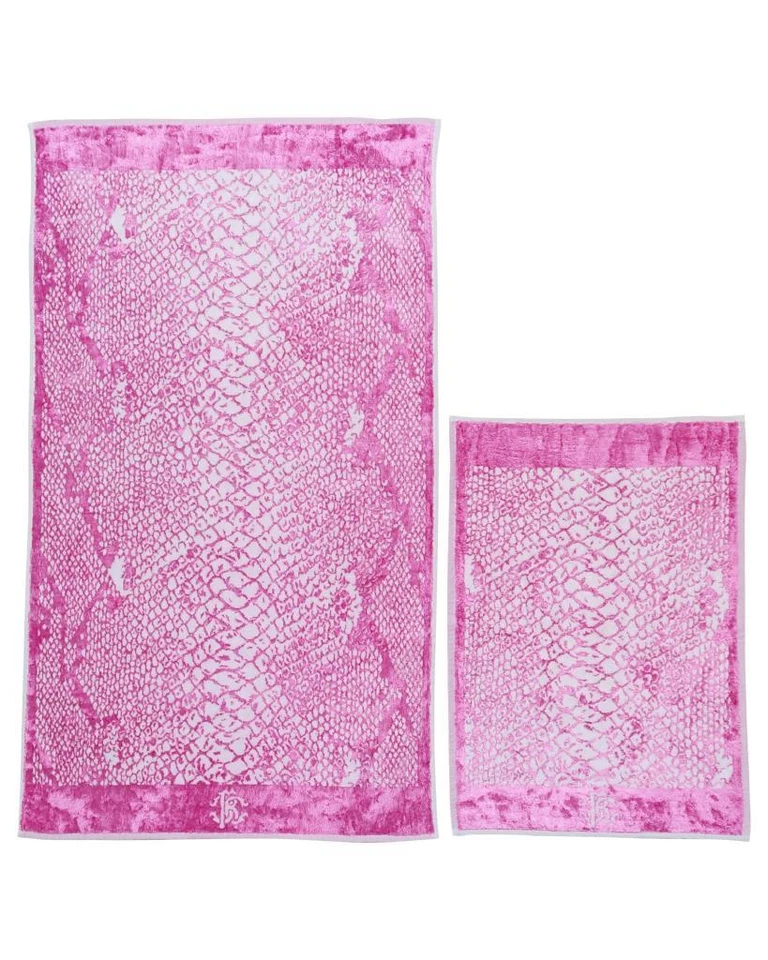 ROBERTO CAVALLI SET 2 ASCIUGAMANI VISO + OSPITE IN SPUGNA DI COTONE - GRACE - Immagine 1 di 1
