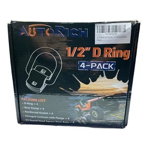 AUTORICH 1/2 Tie Down D Ring Anchor - 4 Sets, Black, No-Weld Installation - Bild 1 von 6