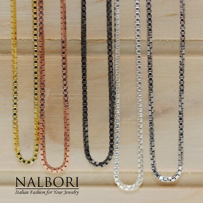 Collana veneziana argento 925 rodiato oro giallo bianco rosa rutenio girocollo - Immagine 1 di 4