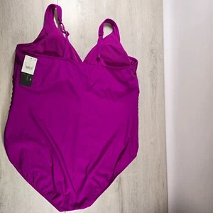 Swimsuit Plus Size 24 One Piece Tank Women's Fuschia Pink Cinch Waist Slimming - Picture 1 of 10