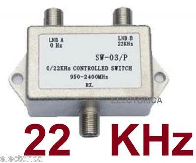 NEW 22KHZ 22 KHZ TONE BURST FTA SATELLITE TV MULTI-SWITCH /  2X1 22K HD SW22 - Image 1 of 4