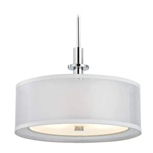 Dolan Designs 1274-26 Double Organza 3 Light Pendant, Chrome - Picture 1 of 3