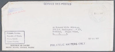 MayfairStamps Nauru 1977 a Portland O Cubierta de correo aéreo aau_75897 Foto 1 de 2