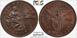 MS63BN 1936-M One Centavo Filipinas Solo 10 PCGS más alto ¡¡Córmate L@@K!!! - Imagen 1 de 4