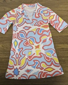 J. McLaughlin - Girls Blue Yellow Red/ Orange Tunic Dress 3/4 - Picture 1 of 4