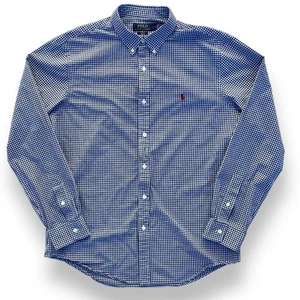 Polo Ralph Lauren Herren Large-16,5 Button Down Slim Fit LS Hemd Blau Gingham - Bild 1 von 6