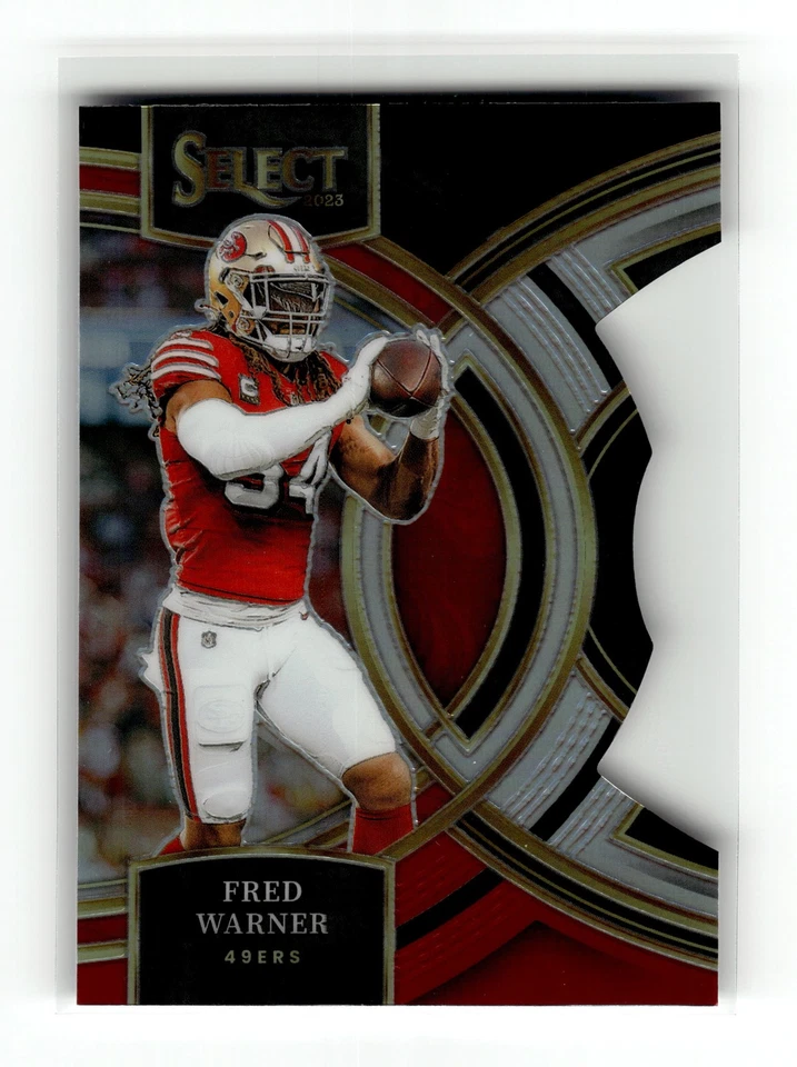 Fred Warner 2023 Panini Select #195 49ers Black and Red Prizms Die Cuts - Image 1 of 1