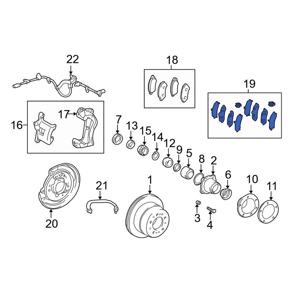 For Toyota Land Cruiser 1998-2006 Toyota 0494660031 Rear Disc Brake Pad Shim Kit Foto 1 de 1