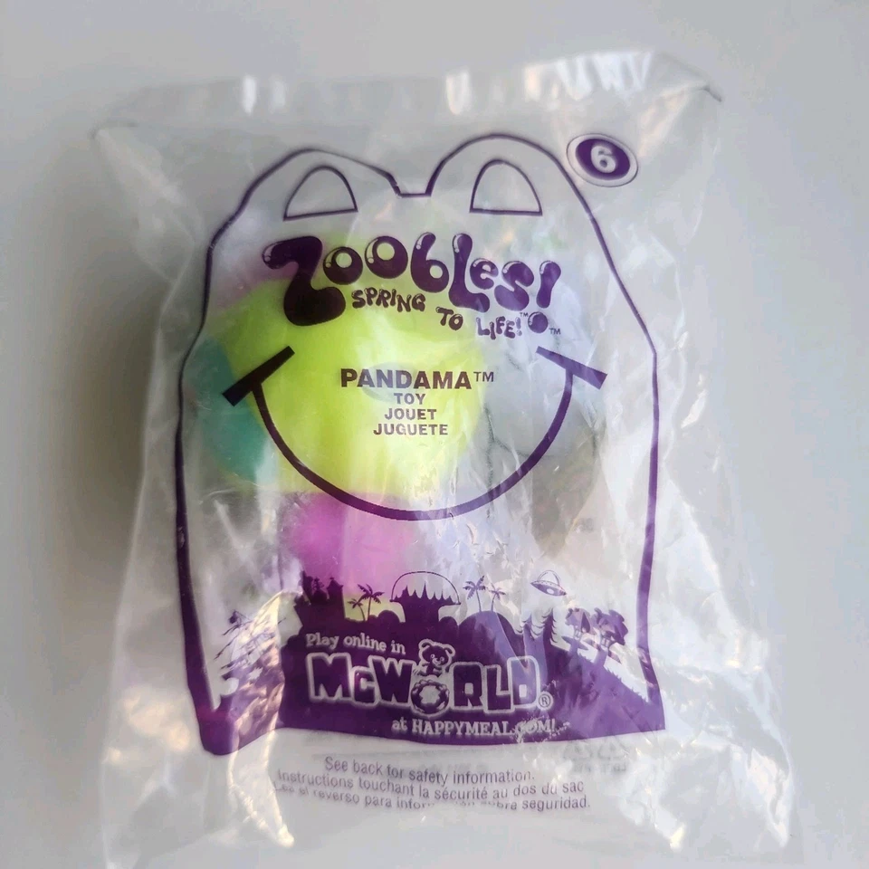 McDonald's Happy Meal Toy Zoobles Spring to Life Pandama #6 2011 sellado Foto 1 de 4