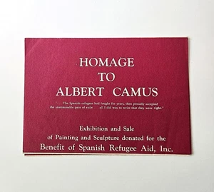 Seltene 60er Jahre HOMMAGE AN ALBERT CAMUS Ausstellung Einladung Calder Kooning Nevelson - Bild 1 von 3