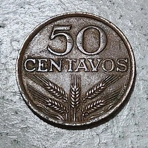 PORTUGAL 🇵🇹 FIFTY (50) CENTAVOS COIN 1973 - Picture 1 of 2
