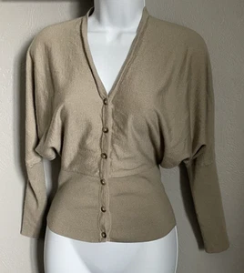Ralph Lauren Cardigan Sweater Womens XS Brown Knit Button Up Batwing Sleeves - Picture 1 of 11