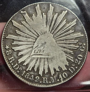 Mexico 1842 8 Reales Do RM ***Durango Mint*** - Rare 180+ Y/O Piece of Mexicana! - Picture 1 of 2