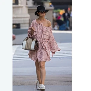 Zimmermann sunny skater linen shirt dress pink floral Sz Small coastal festival - Picture 1 of 14