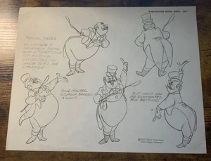 Vintage 1971 Walt Disney Productions Publikationen Modellblatt Ringmaster Dumbo - Bild 1 von 3