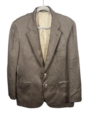Vintage Cricketeer Blazer Brown Herringbone Sport Coat 2-Button Jacket Lined - Image 1 of 4