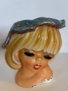 Velco blond Mädchen Kopfvase Japan 5,5" schön - Bild 1 von 9