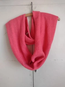 Bufanda Nordstrom 100 % cachemir infinito melocotón naranja tejido bufanda ligera cuello - Imagen 1 de 5