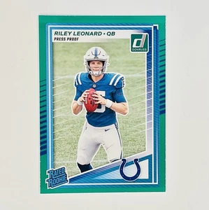Panini Donruss Riley Leonard RC 2025 prueba de prensa verde #341 clasificación Rookie Colts - Imagen 1 de 2