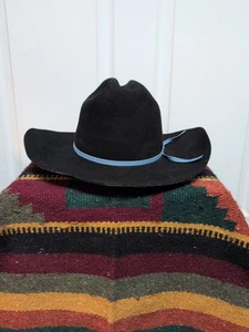 Bailey's Hut schwarz Cowboyhut Größe 7 blau Hutband Stampede - Bild 1 von 9