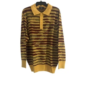 GUC Cigar Brand Mens Polo Style Lightweight Sweater Long Sleeve 50% Wool Size XL - Picture 1 of 7