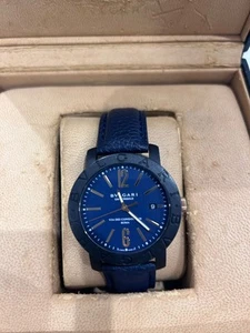 BULGARI CARBONGOLD BLUE BB40CL 40mm VIA DEI CONDOTTI SCATOLA E GARANZIA - Foto 1 di 7