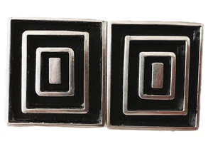 VTG Sterling Silver - Modernist Heavy Large Square Clip-55 Grams Custom Design - Picture 1 of 11