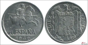 España 10 centimos 1940 EBC / XF Franco - Picture 1 of 1