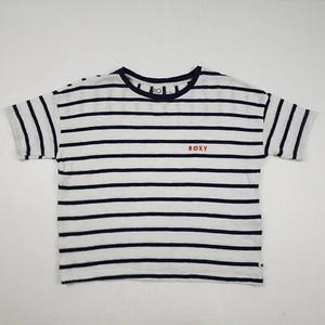 Roxy Womens Size S White Blue Striped Top T-Shirt My Eternal Lover A - 2040 - Picture 1 of 12