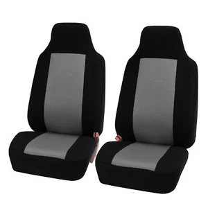 Highback Front Bucket Seat Covers For Car SUV Auto Van 2 Tone Gray - Foto 1 di 5