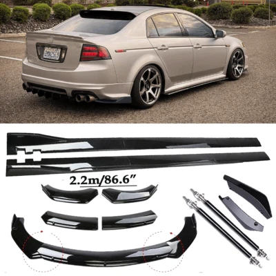 For Acura TL 2004-2008 Front Bumper Spoiler Body Kit / Side Skirt/Strut Glossy Foto 1 de 4