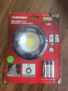 Husky 200 Lumen Utility Light Magnet and Hook Hanging Work FlashLight