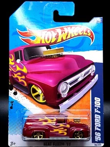 HOT WHEELS DIECAST HEAT FLEET '11 '56 FORD F-100 PURPLE - Picture 1 of 6