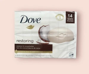 Dove Restoring Coconut & Cocoa Butter ¼ Moisturizing Cream 14 Bars Soap 52.5oz - Picture 1 of 3